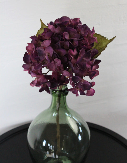 Deko Florale - 1 kunstig Hortensia blomster på gren, lilla farve