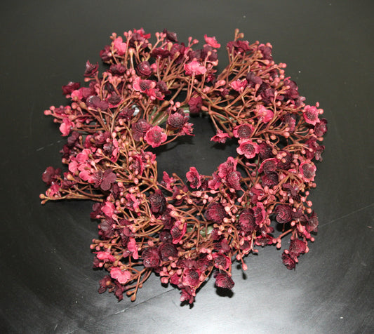 Deko Florale - 1 kunstig krans Gypso (brudeslør), bordeaux farve Ø 20 cm