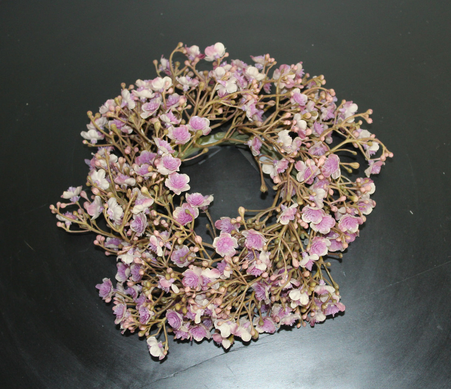 Deko Florale - 2 stk. kunstige kranse Gypso (brudeslør), lys lilla farve Ø 20 cm