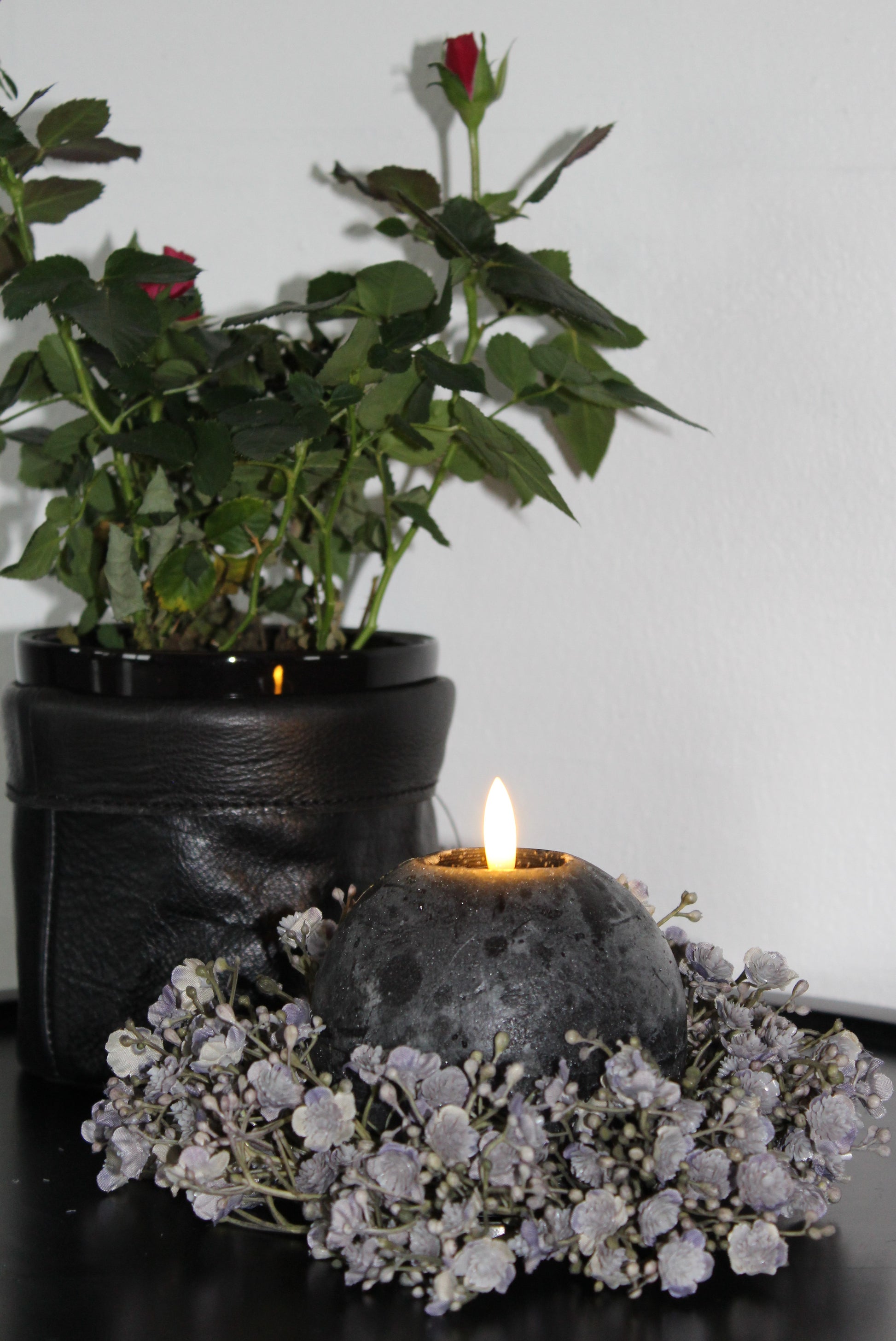Kugle LED lys, sort i lyskrans