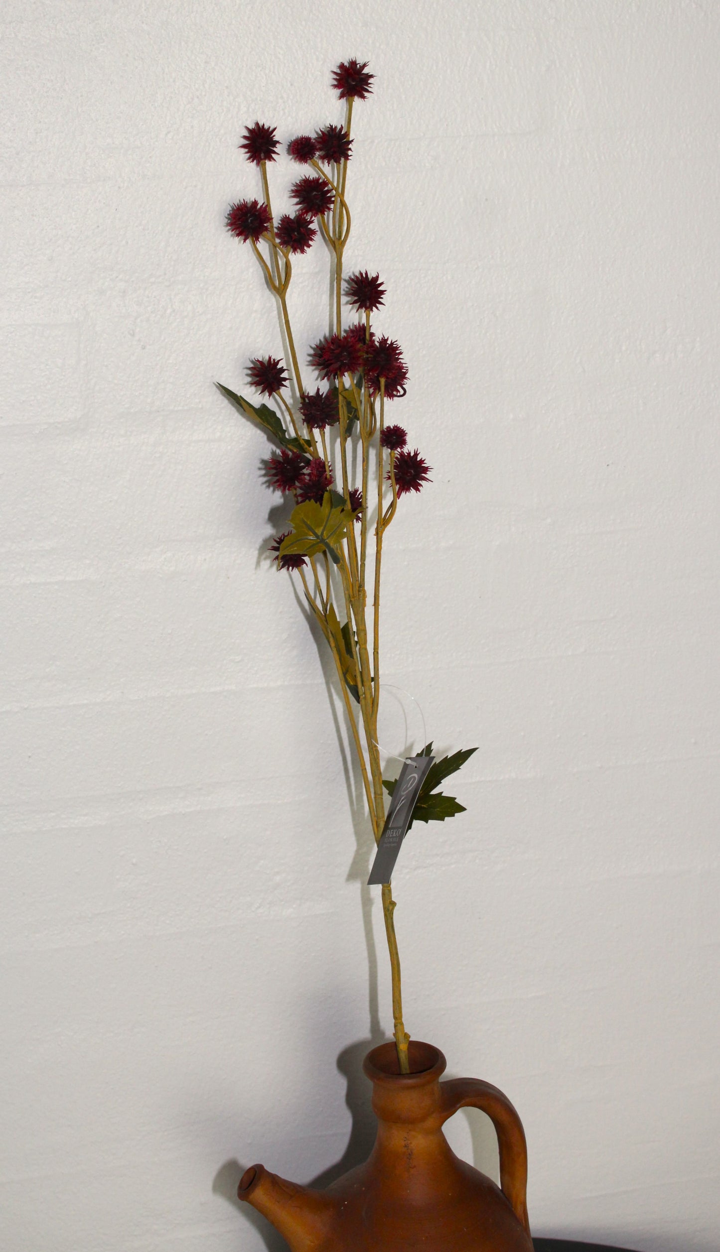 Deko Florale - 1 kunstig Sanikel stilk med små blomster, H 68 cm, bordeaux farve