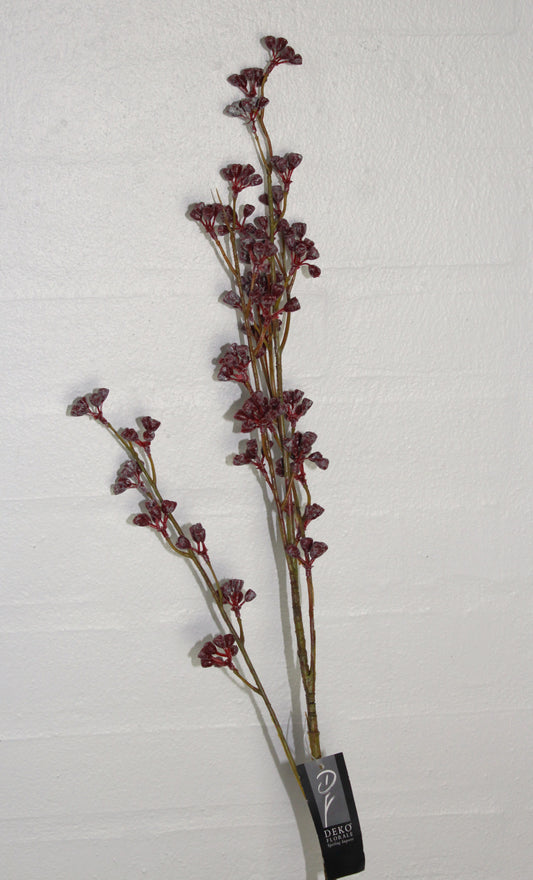 Deko Florale - 1  kunstig stilk med små bær, H 78 cm, bordeaux farve
