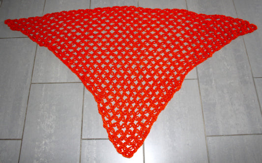 Homemade - Hæklet sjal i orange farve