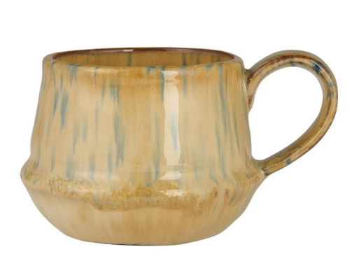 Ib Laursen - Kalmar krus med hank - Mustard med blå striber