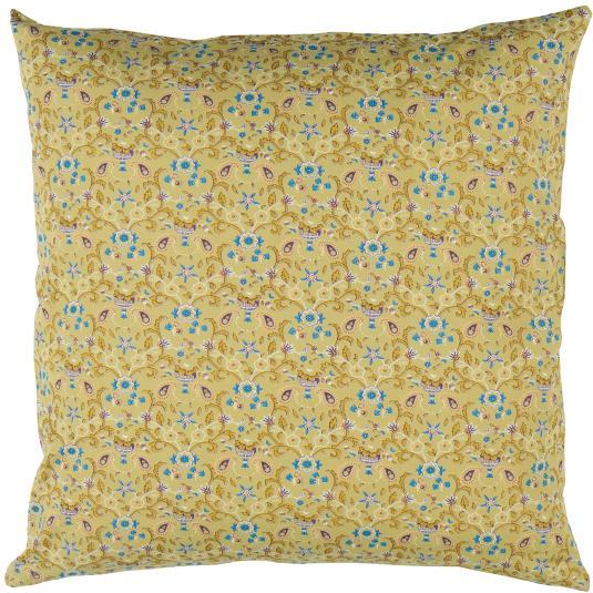 Ib Laursen - Pudebetræk Grøn med blå og lilla mønster 50 x 50 cm