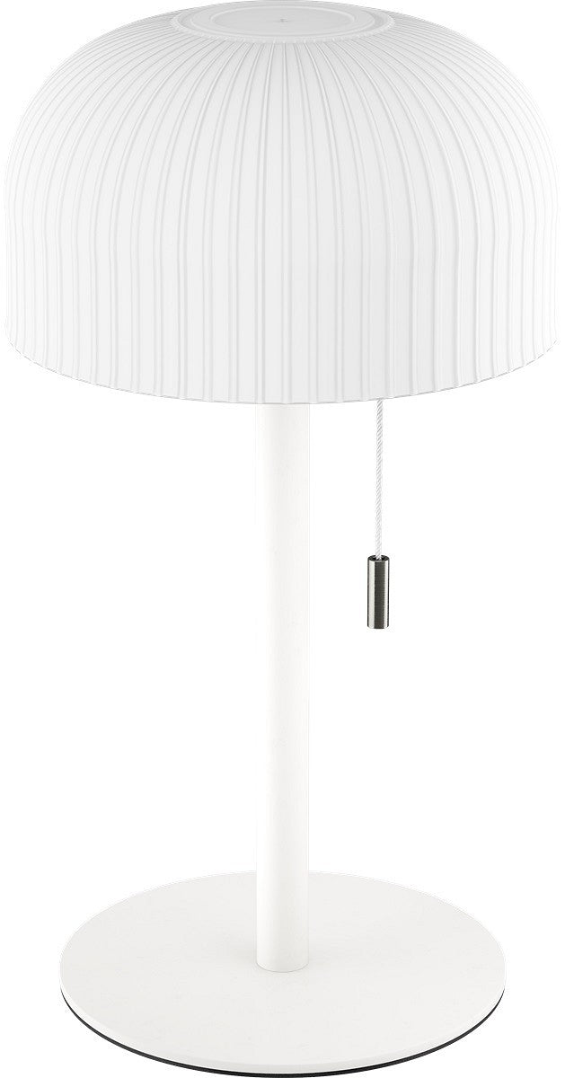 Ikon Bordlampe Hvid med hvid riflet plastik skærm