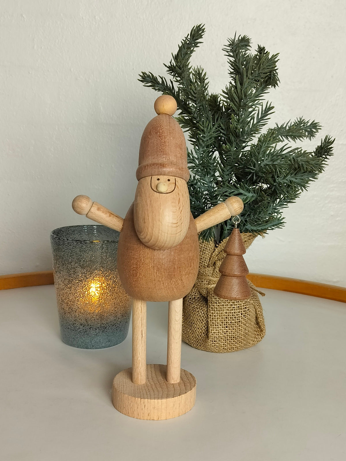 Julemand Træ H 23 cm mørk