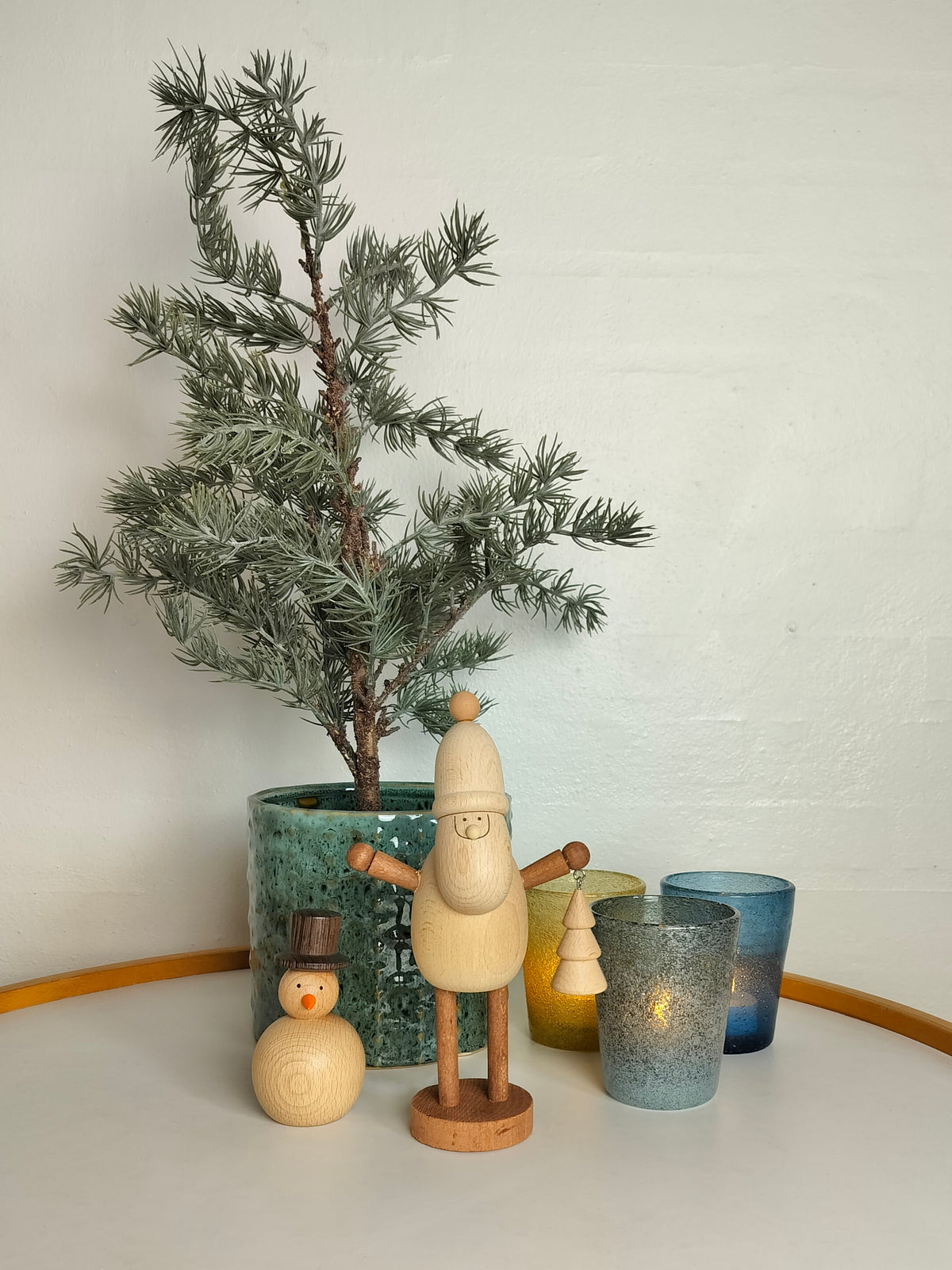 Julemand Træ H 23 cm Natur