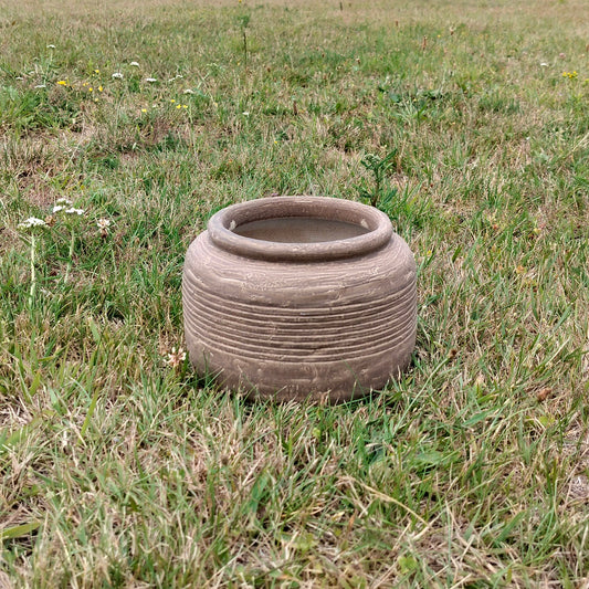 Skjuler med riller på midten Mørk Sand Ø 19 x H 13 cm