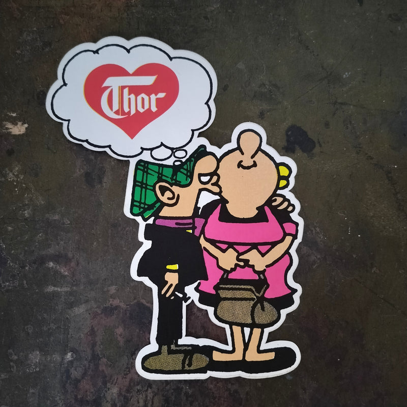 Thor Klistermærke med Kasket Karl og Hustru