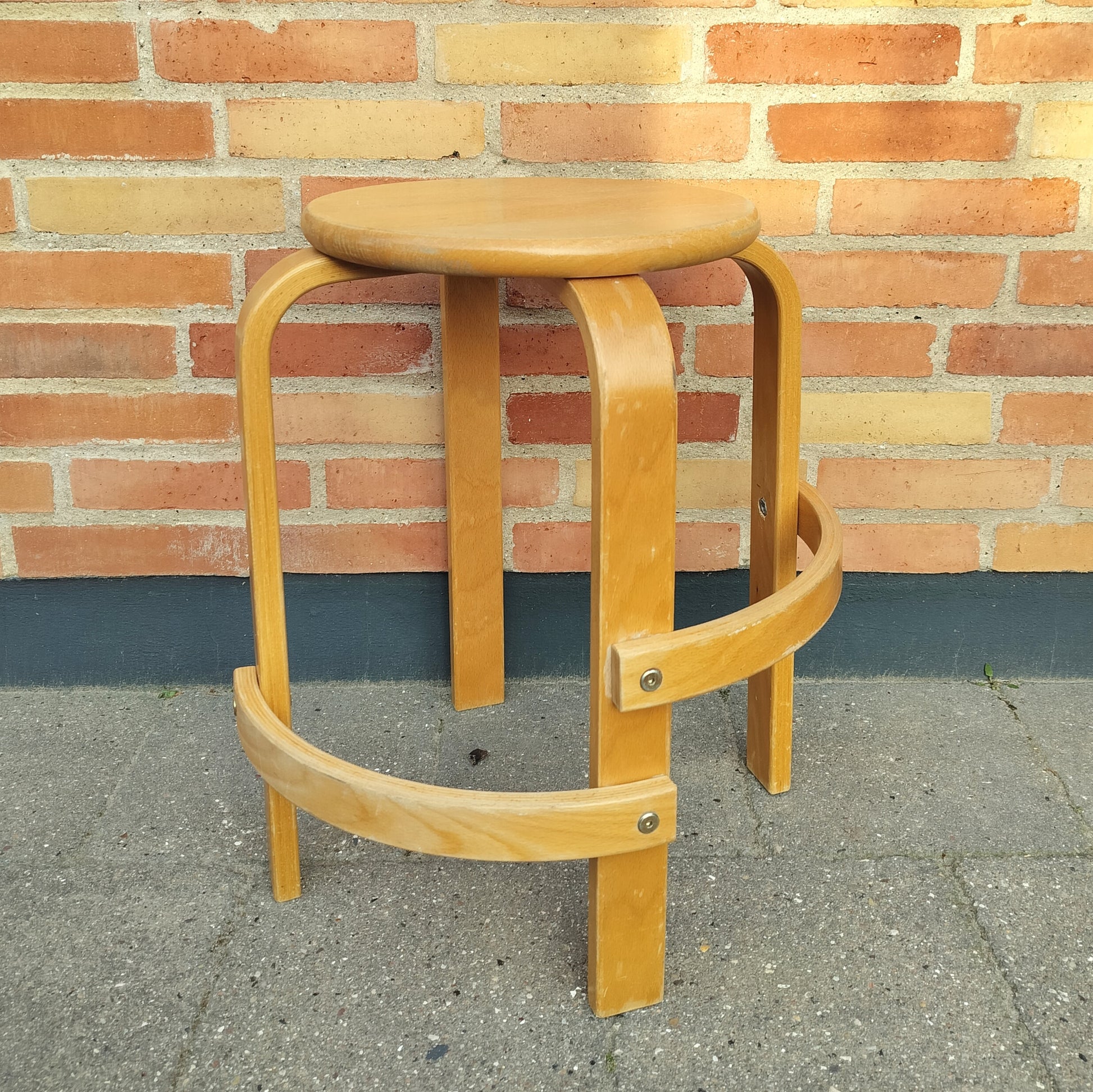 Secondhand - Taburet med 2 fodstøtter Ø 33 x H 53 cm