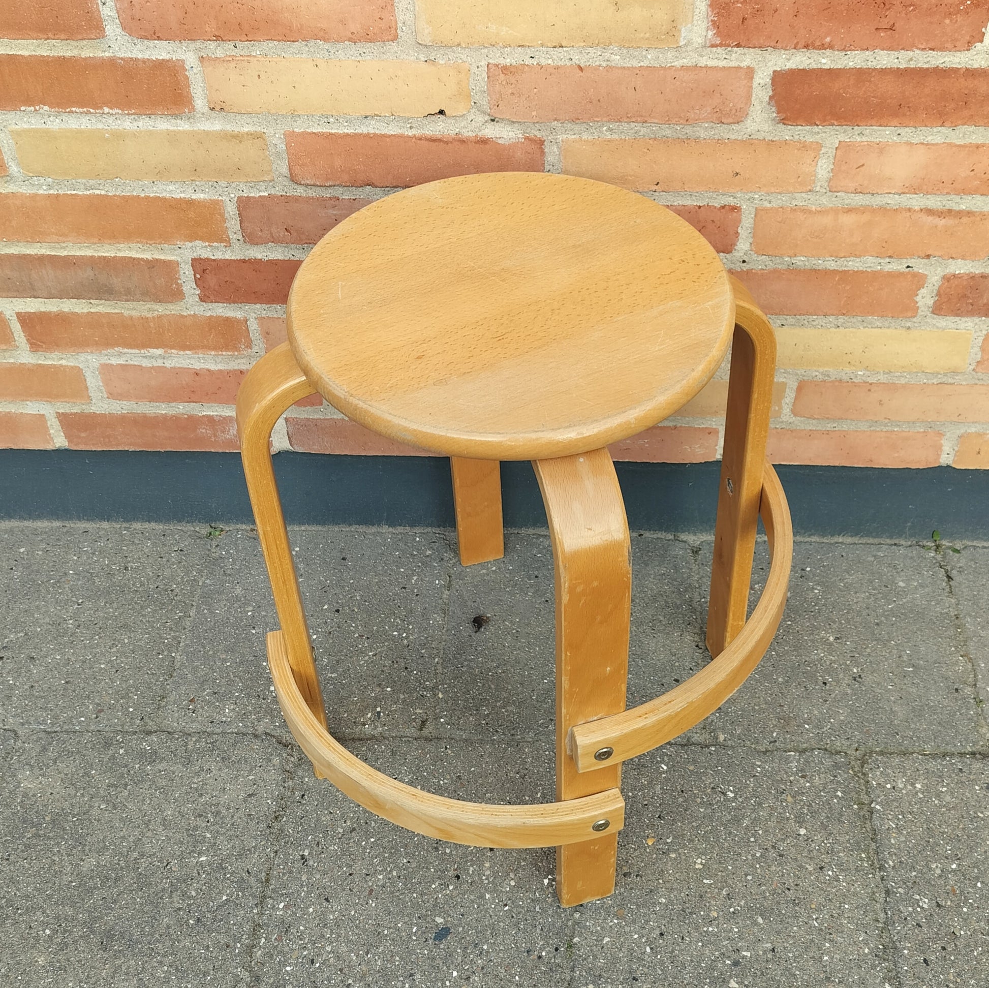 Secondhand - Taburet med 2 fodstøtter Ø 33 x H 53 cm
