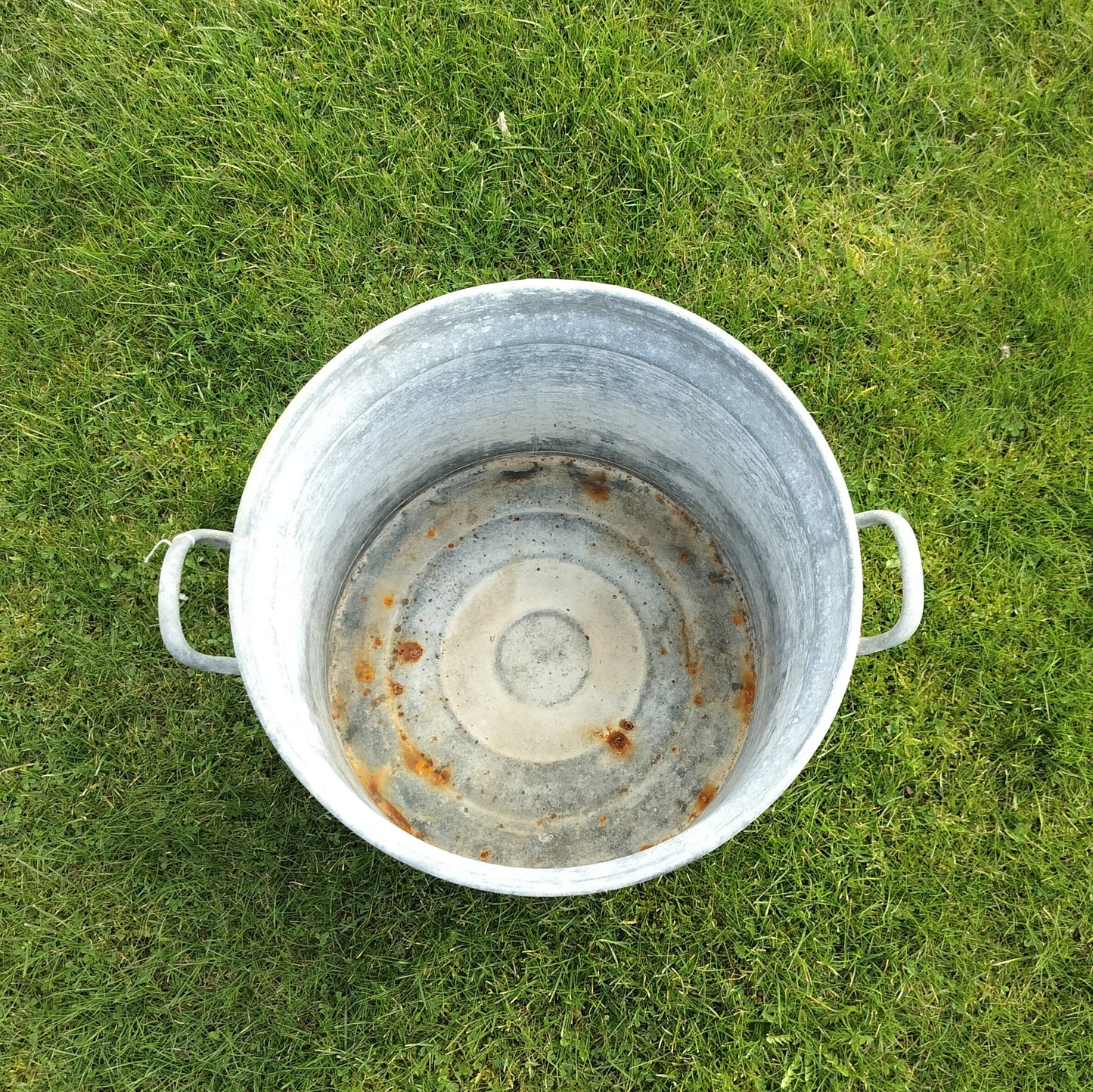 Secondhand - Gammel zink spand Ø 36 x H 32 cm