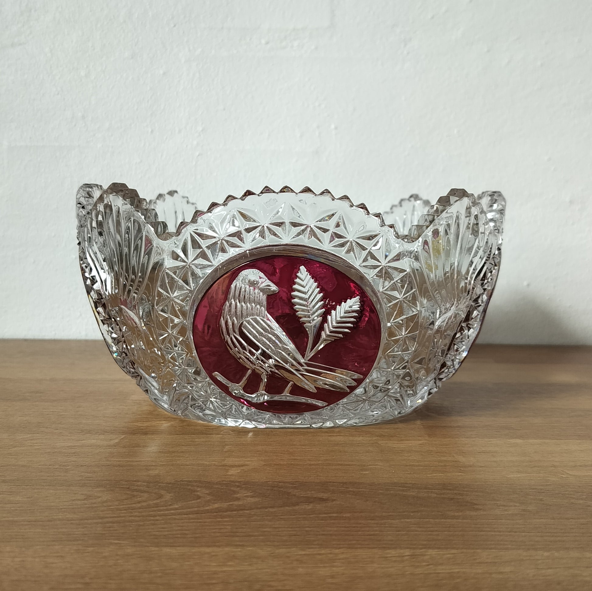 Secondhand - Skål i Bøhmisk glas Ø 21,5 x H 10,5 cm