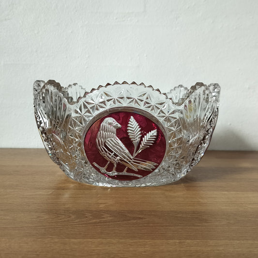 Secondhand - Skål i Bøhmisk glas Ø 21,5 x H 10,5 cm