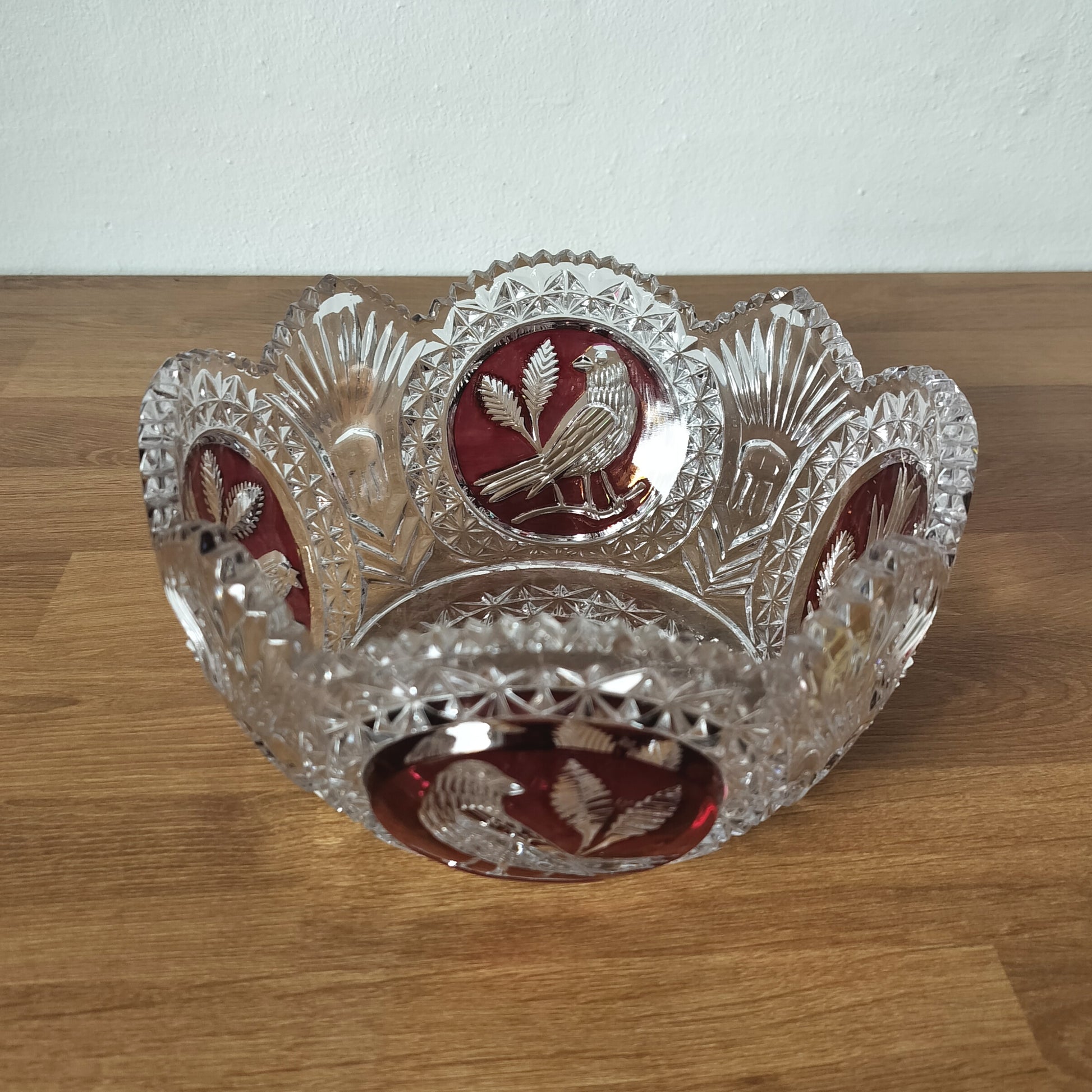 Secondhand - Skål i Bøhmisk glas Ø 21,5 x H 10,5 cm