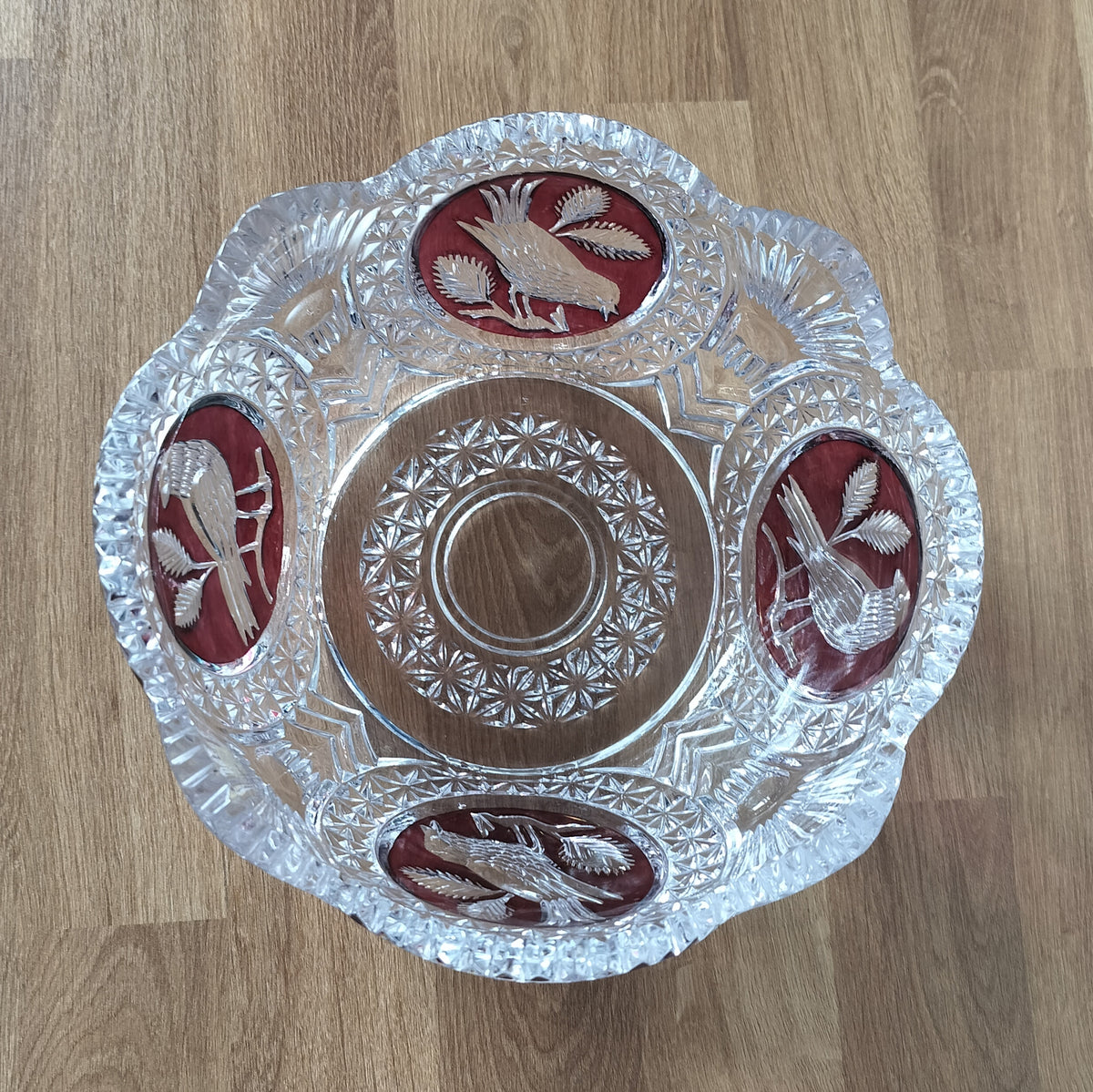Skål i Bøhmisk glas Ø 21,5 x H 10,5 cm