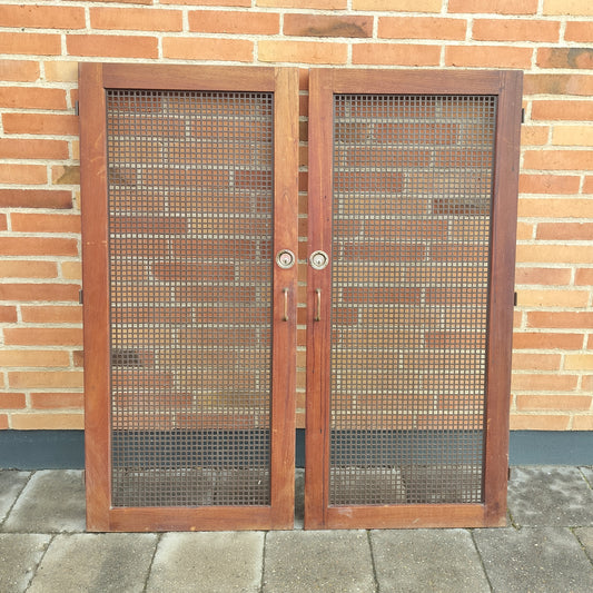 Secondhand - Teak låger med metalgitter 2 stk.