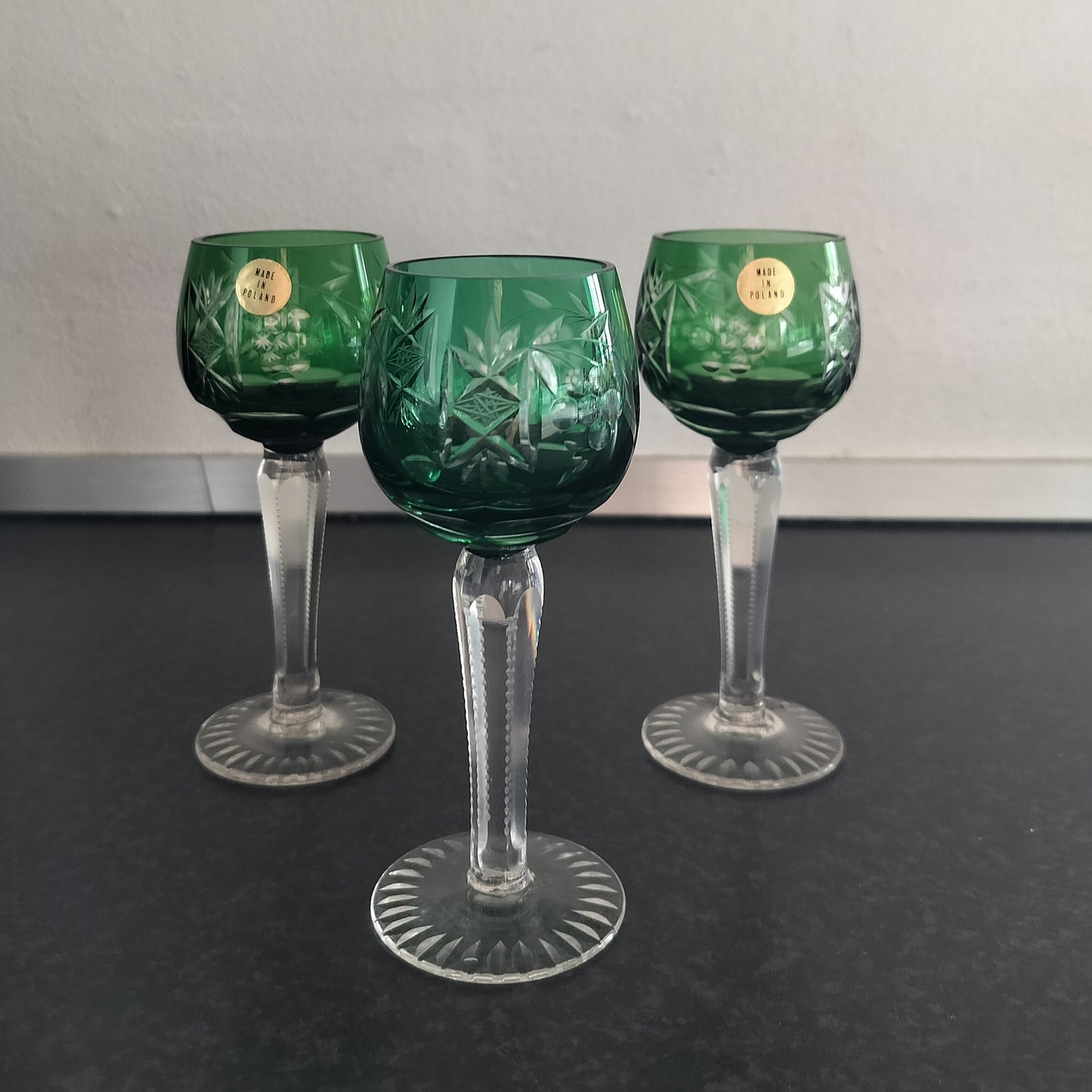 Secondhand - Rømer Bøhmisk Likør glas Ø 4 x H 12 cm - grøn