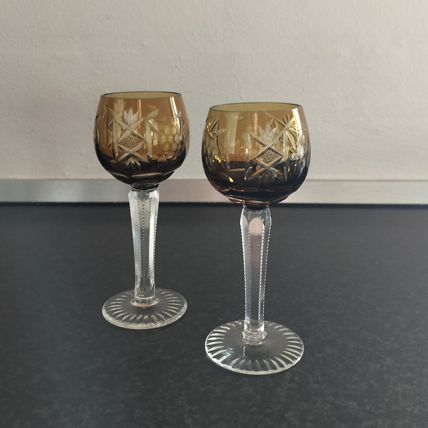 Secondhand - Rømer Bøhmisk Likør glas Ø 4 x H 12 cm - brun