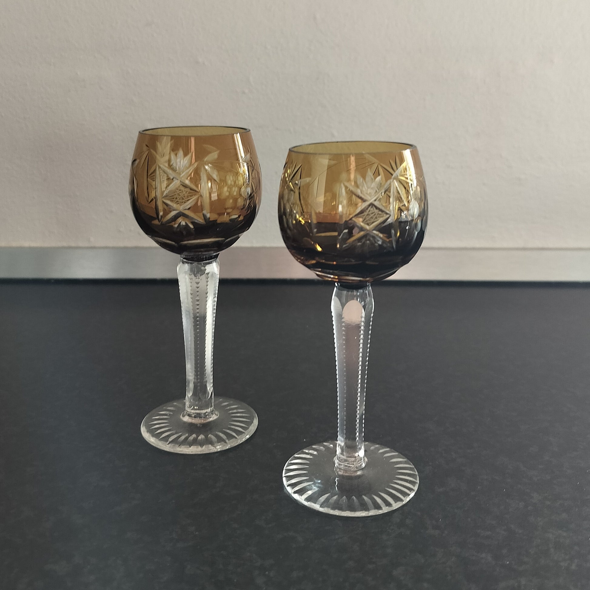 Secondhand - Rømer Bøhmisk Likør glas Ø 4 x H 12 cm - brun