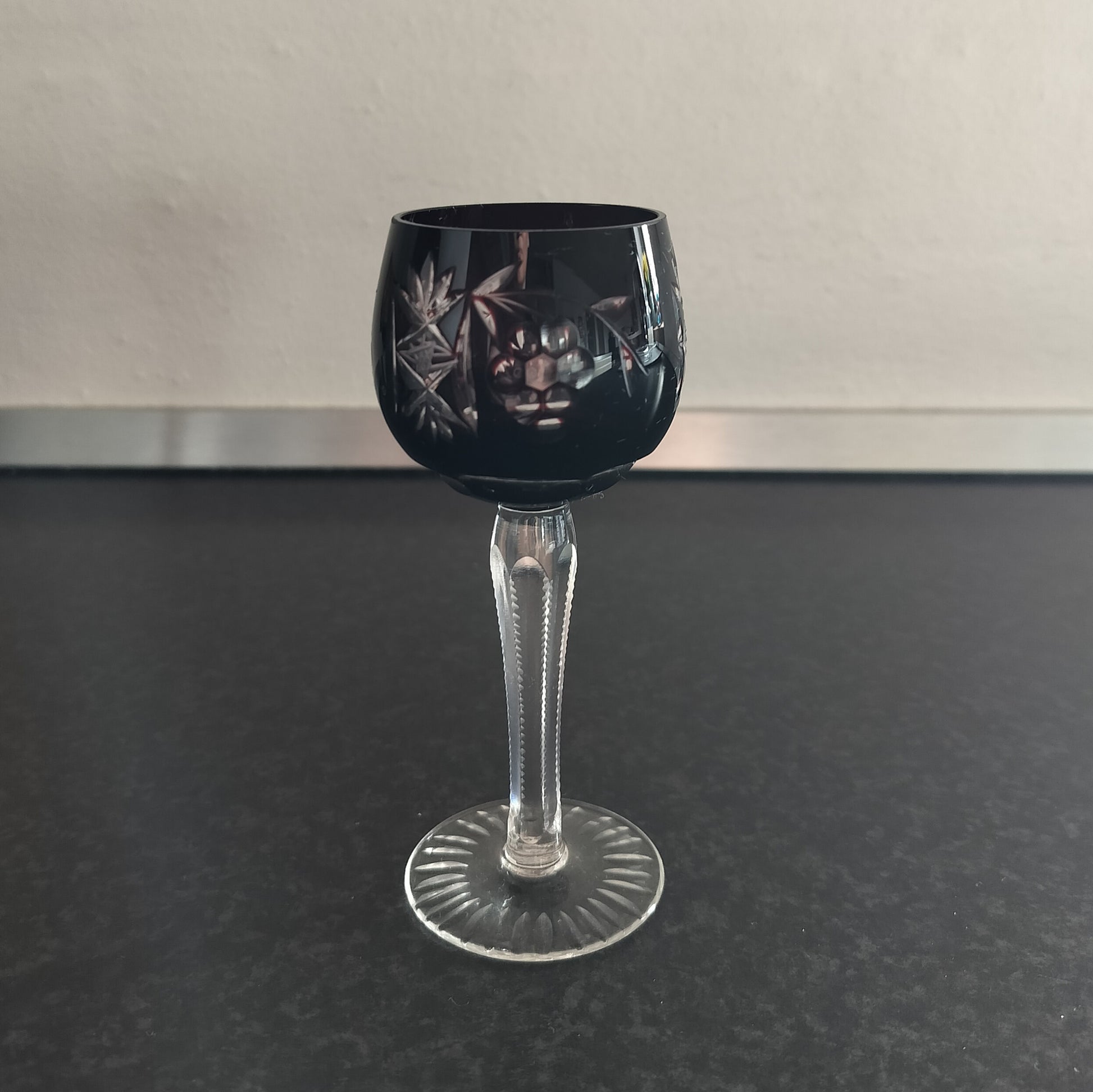 Secondhand - Rømer Bøhmisk Likør glas Ø 4 x H 12 cm - sort