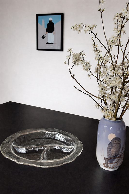 Secondhand - Glas fad med opdeling (stort) Ø 36/36,5 x H 4 cm