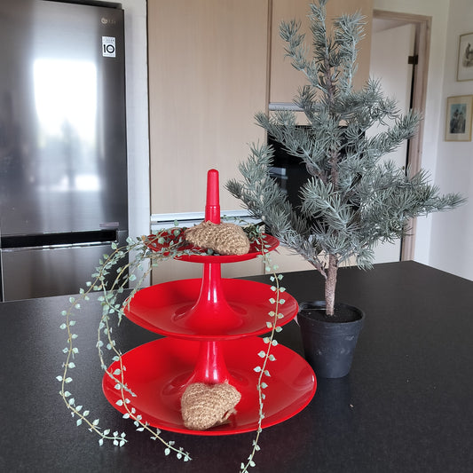 Secondhand - Koziol etagere/opsats RØD H 34 cm