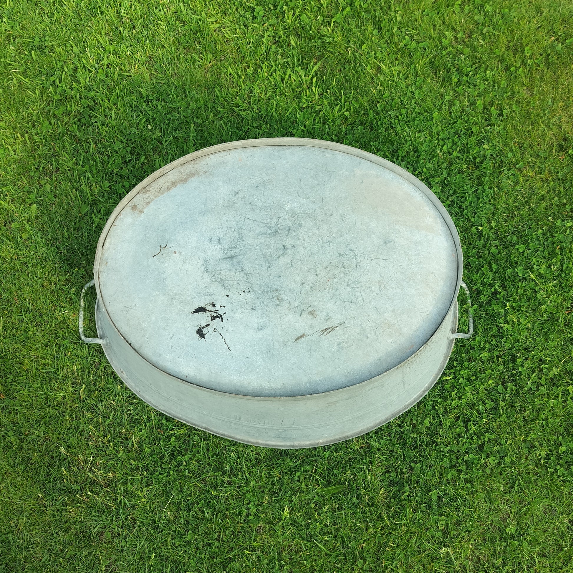 Secondhand - Zink balje STOR L 73/81 x B 55 x H 33,5/35 cm