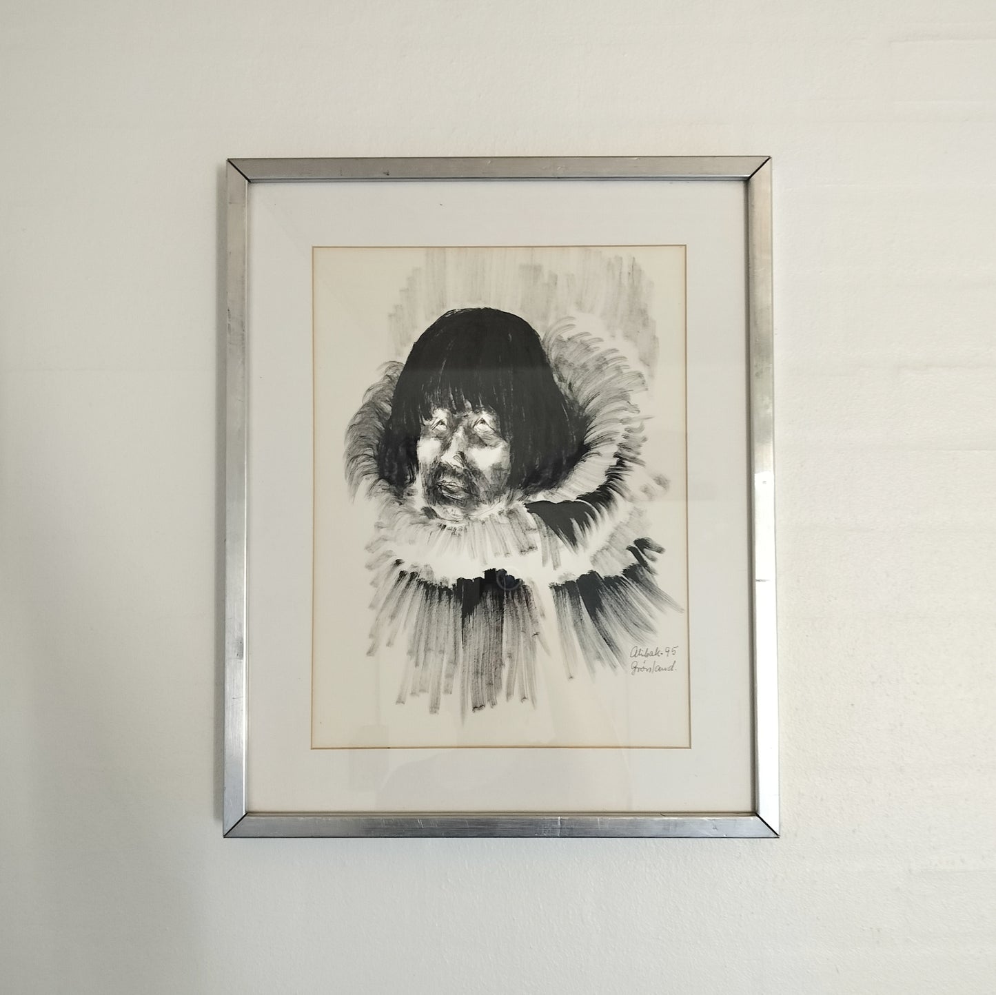 Secondhand - Alibak tegning i ramme B 42,5 x H 52,5 cm