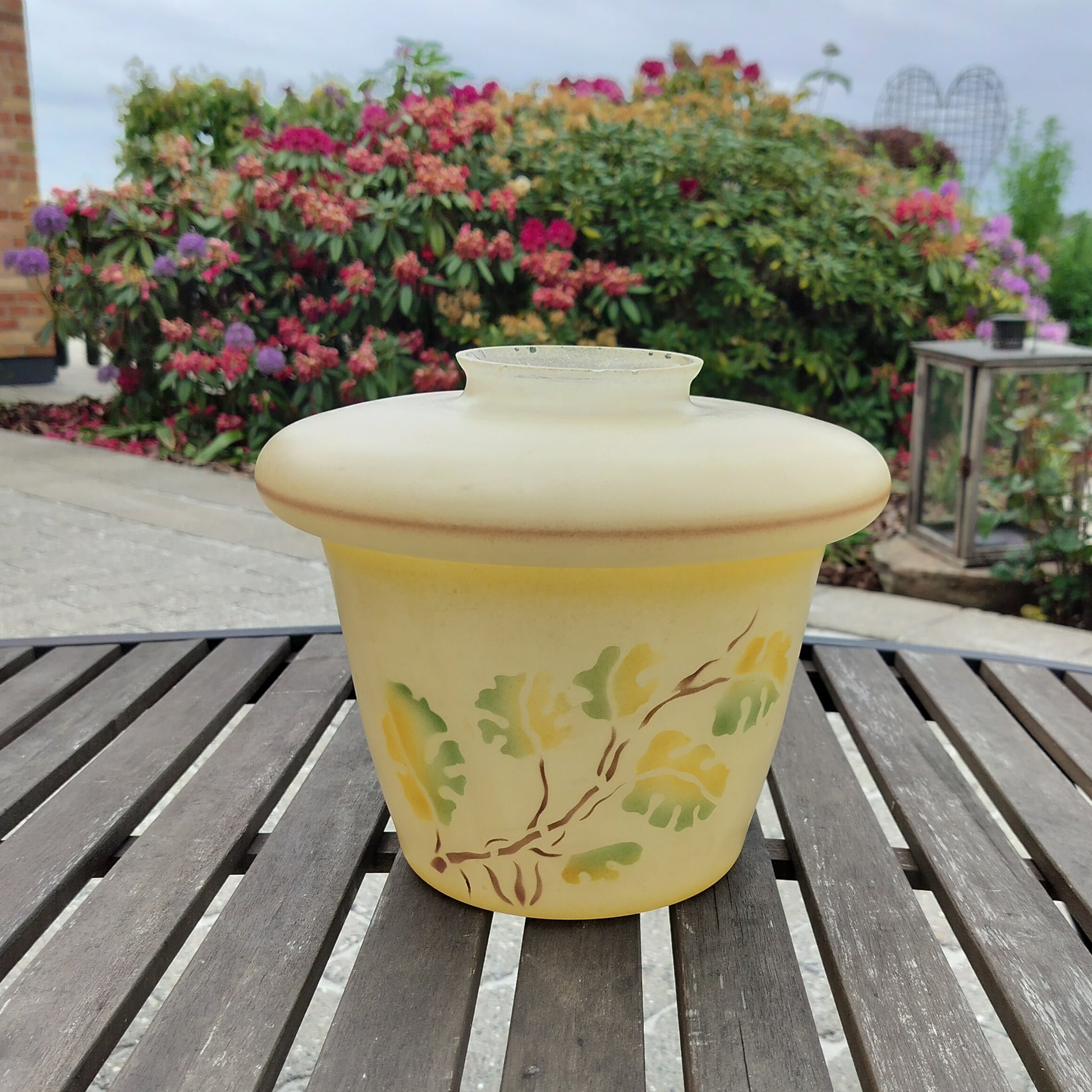 Secondhand - Gammel retro glas lampeskærm Ø 25 x H 21 cm