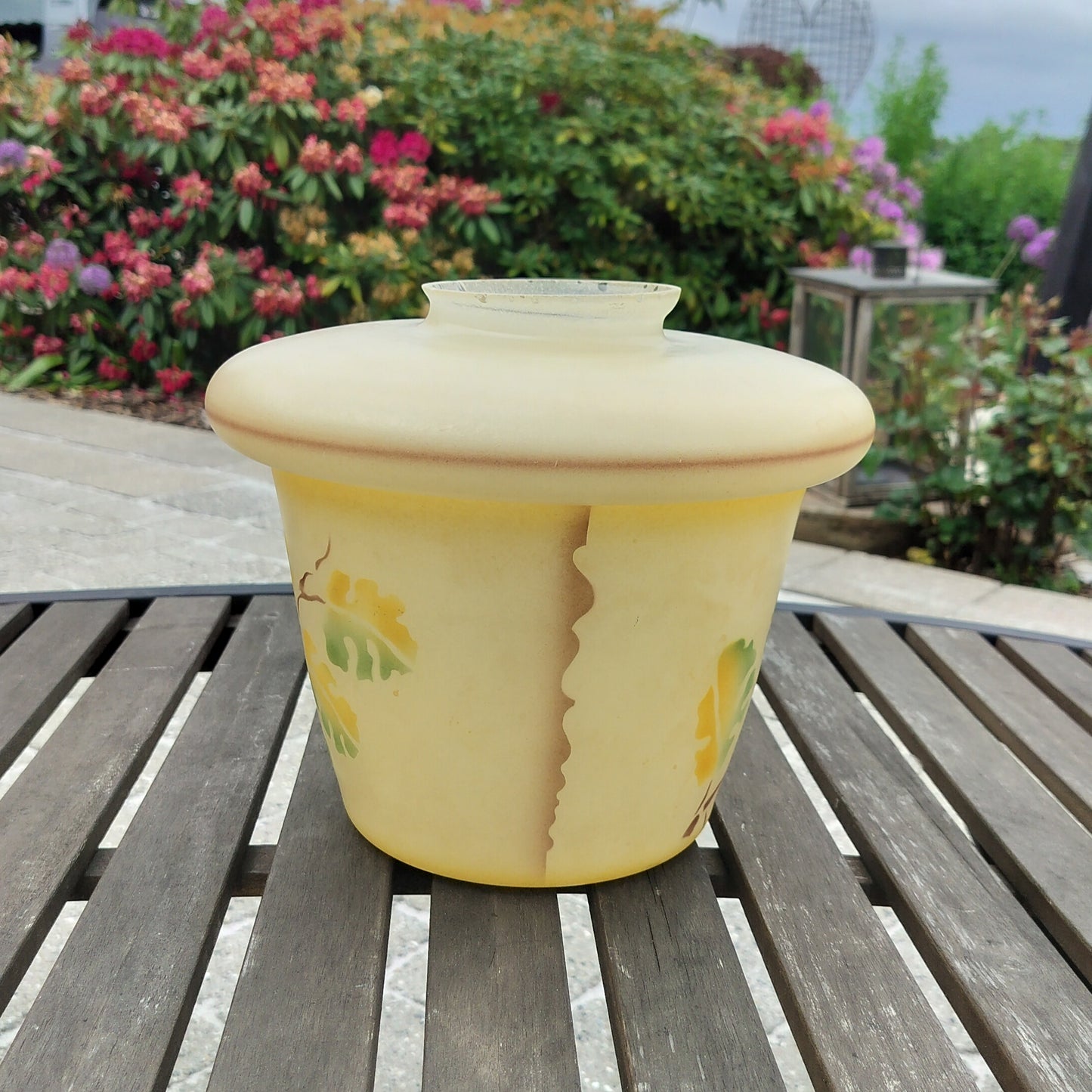 Secondhand - Gammel retro glas lampeskærm Ø 25 x H 21 cm