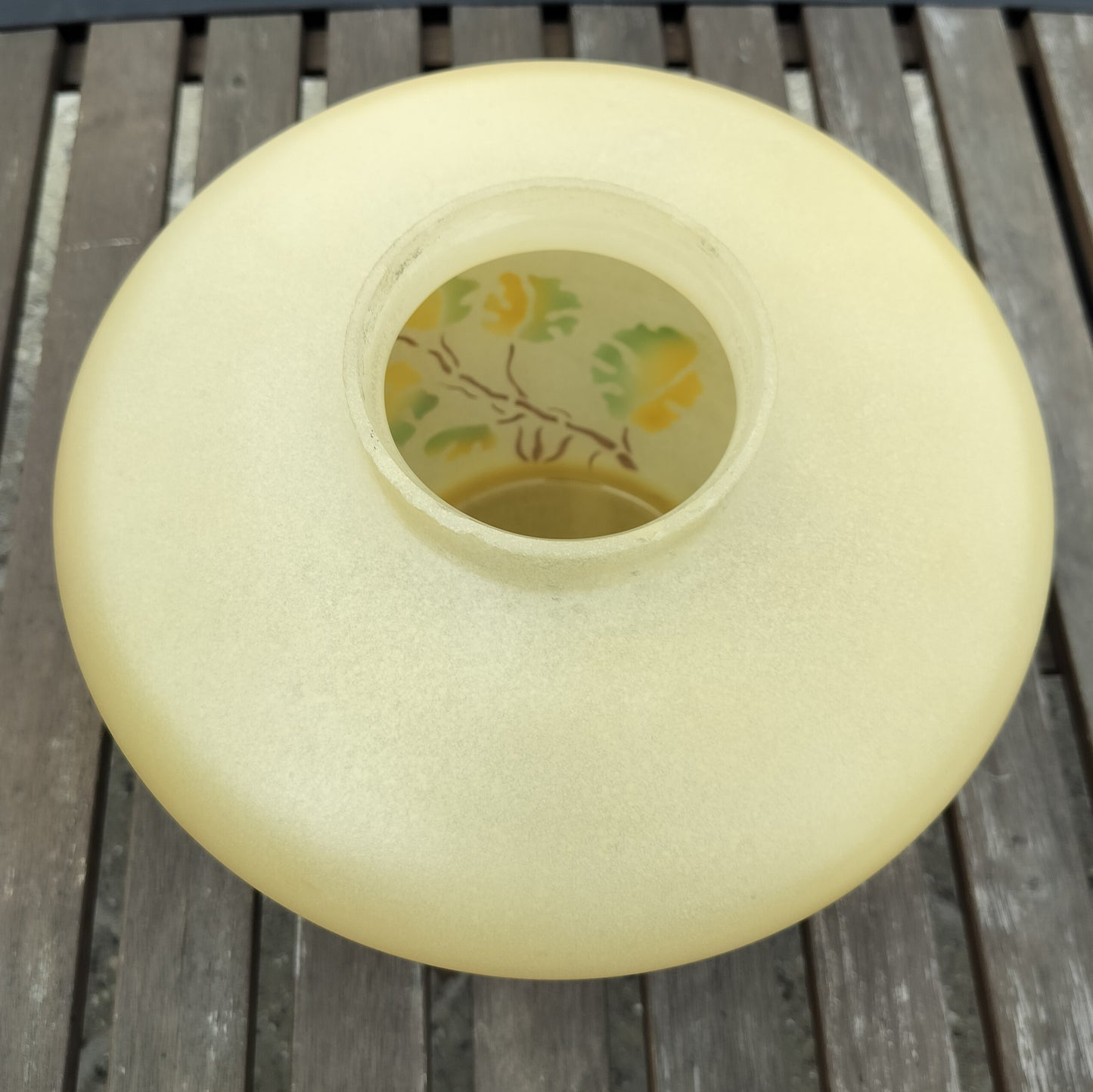 Secondhand - Gammel retro glas lampeskærm Ø 25 x H 21 cm