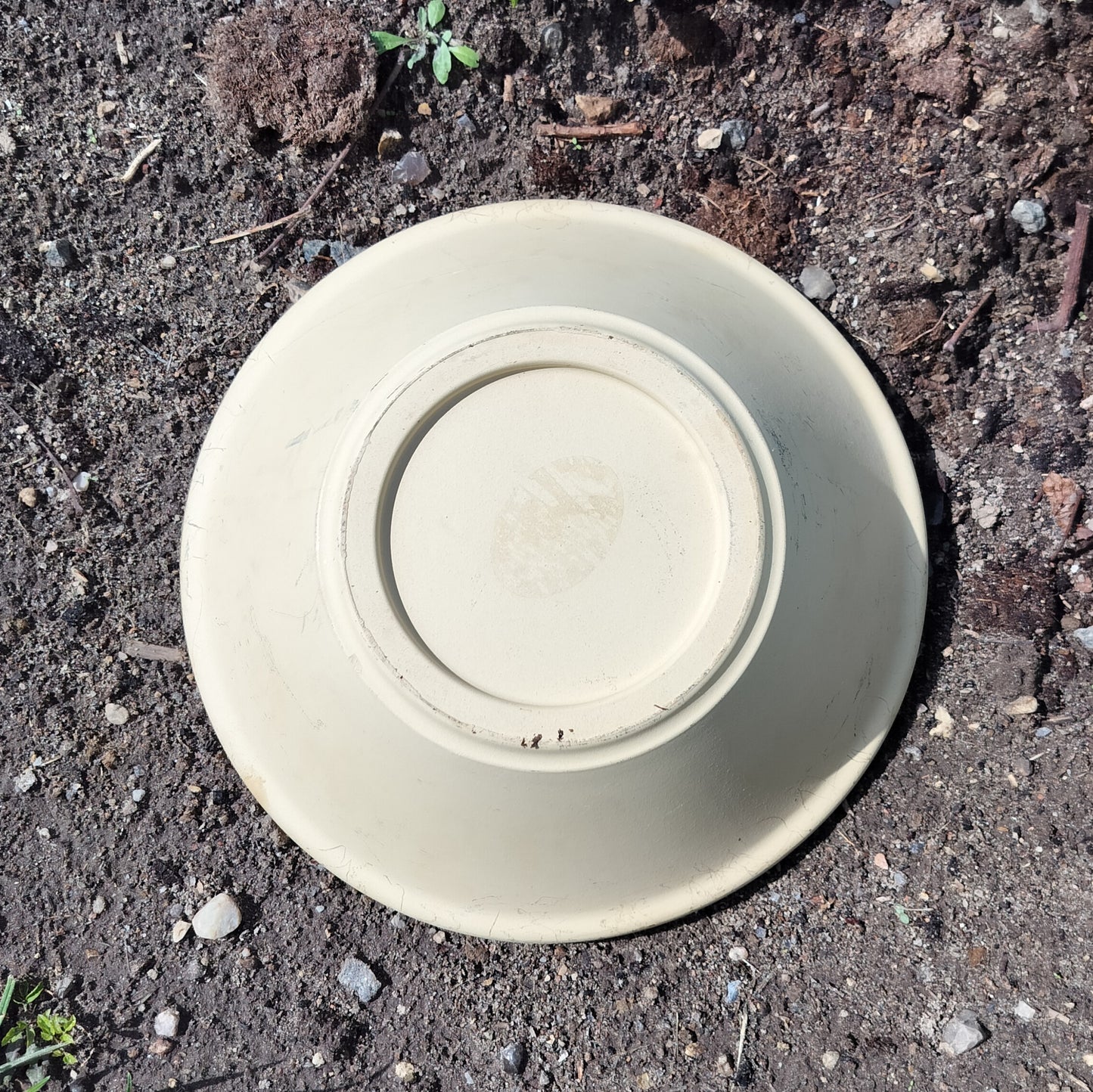 Secondhand - Lerfad hvid Ø 30,5 x H 11,5 cm