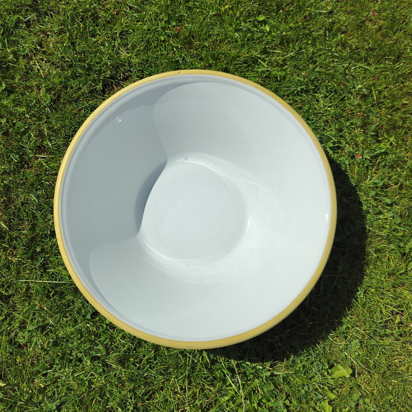 Secondhand - Lerfad hvid Ø 34,5 x H 12,5 cm