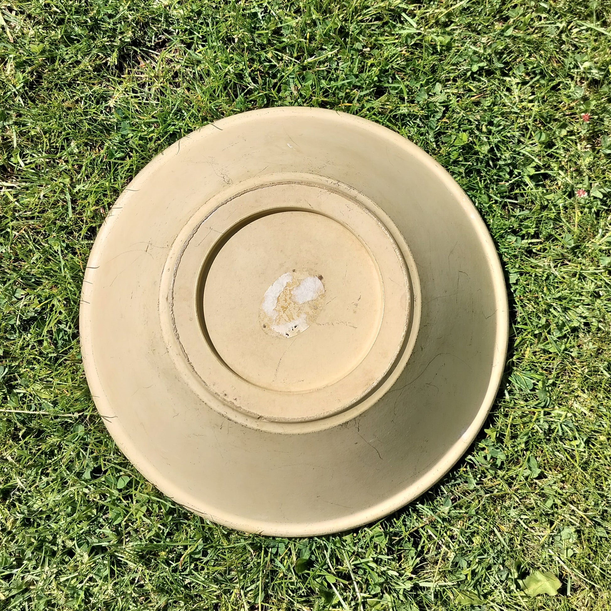 Secondhand - Lerfad hvid Ø 34,5 x H 12,5 cm