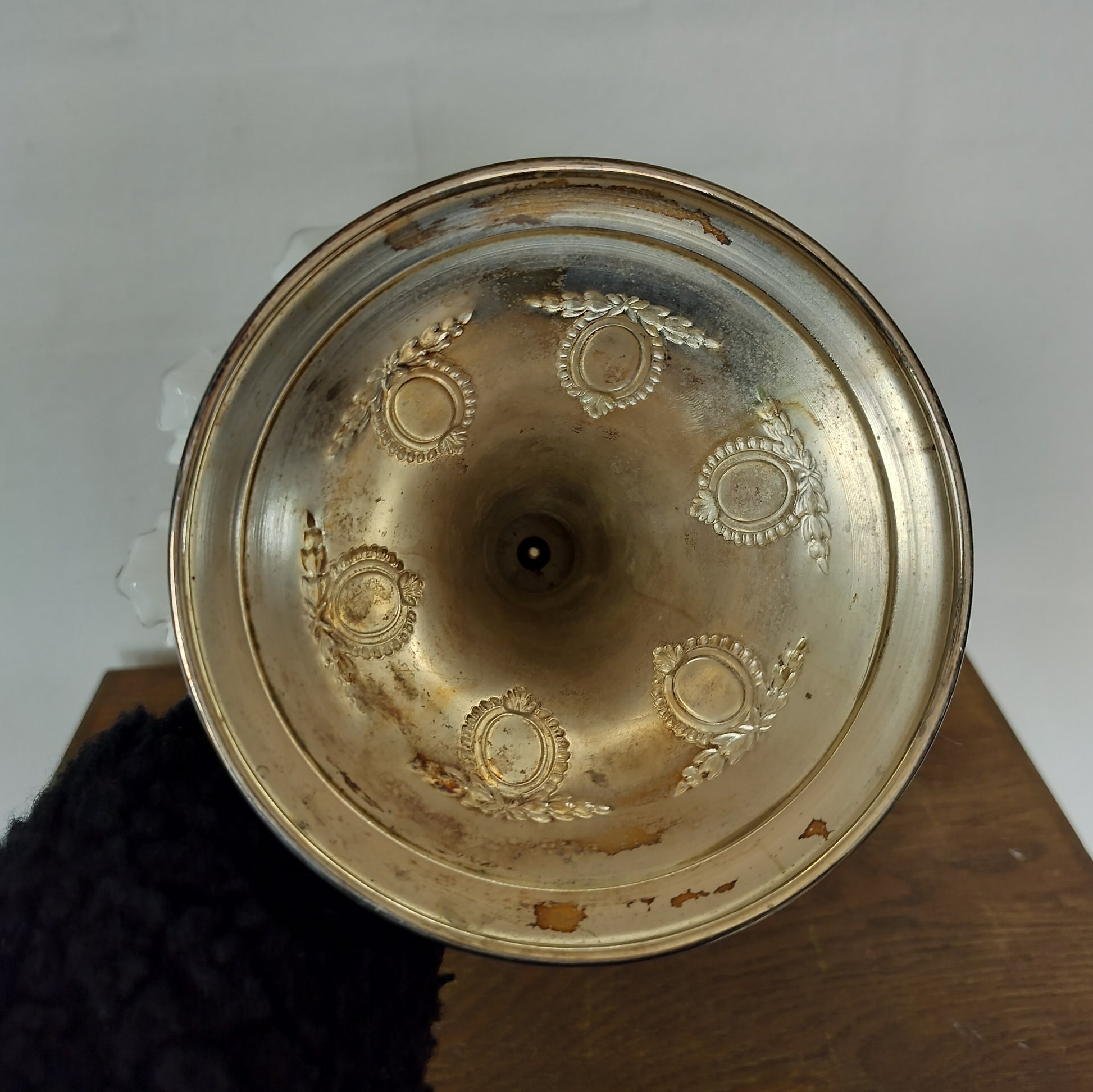 Secondhand - Opsats i glas og pletsølv