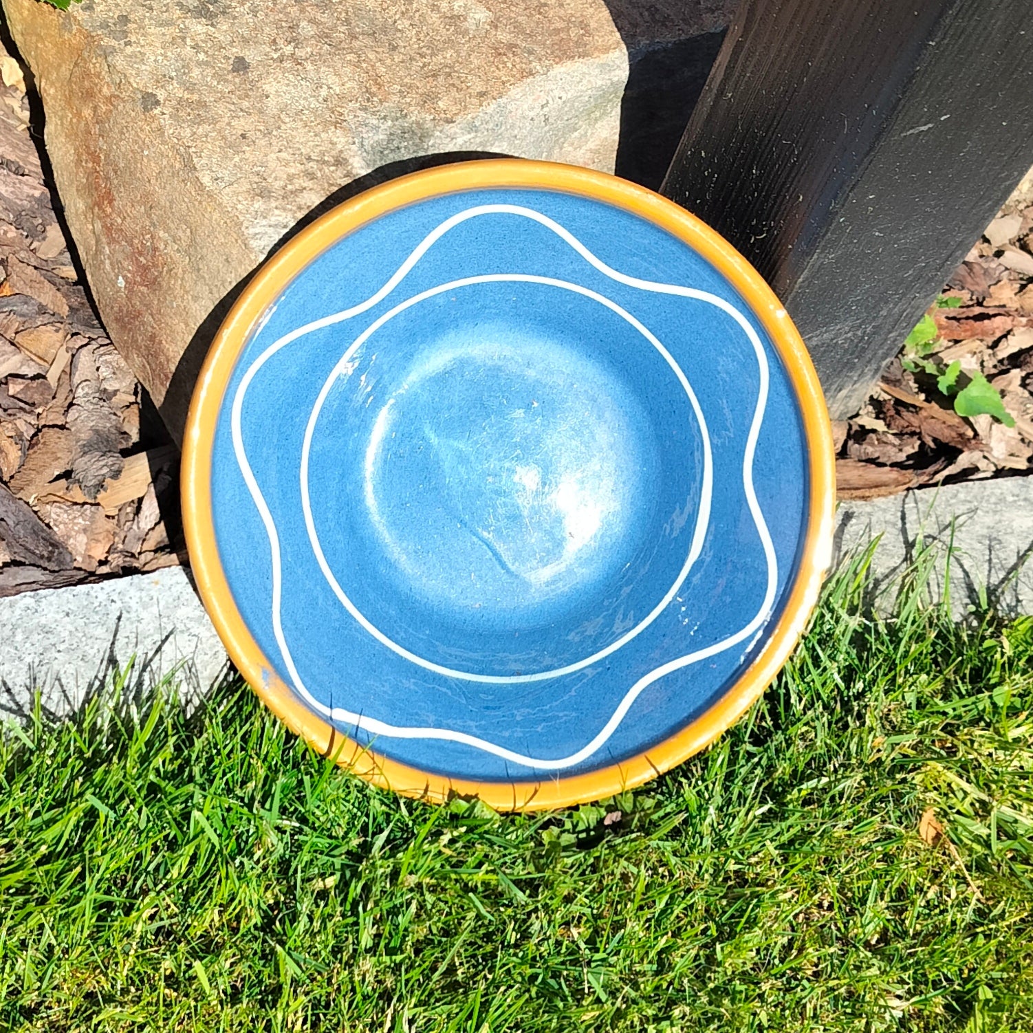 Secondhand - Lerfad glaseret indvendig og udvendig Ø 24,5 cm
