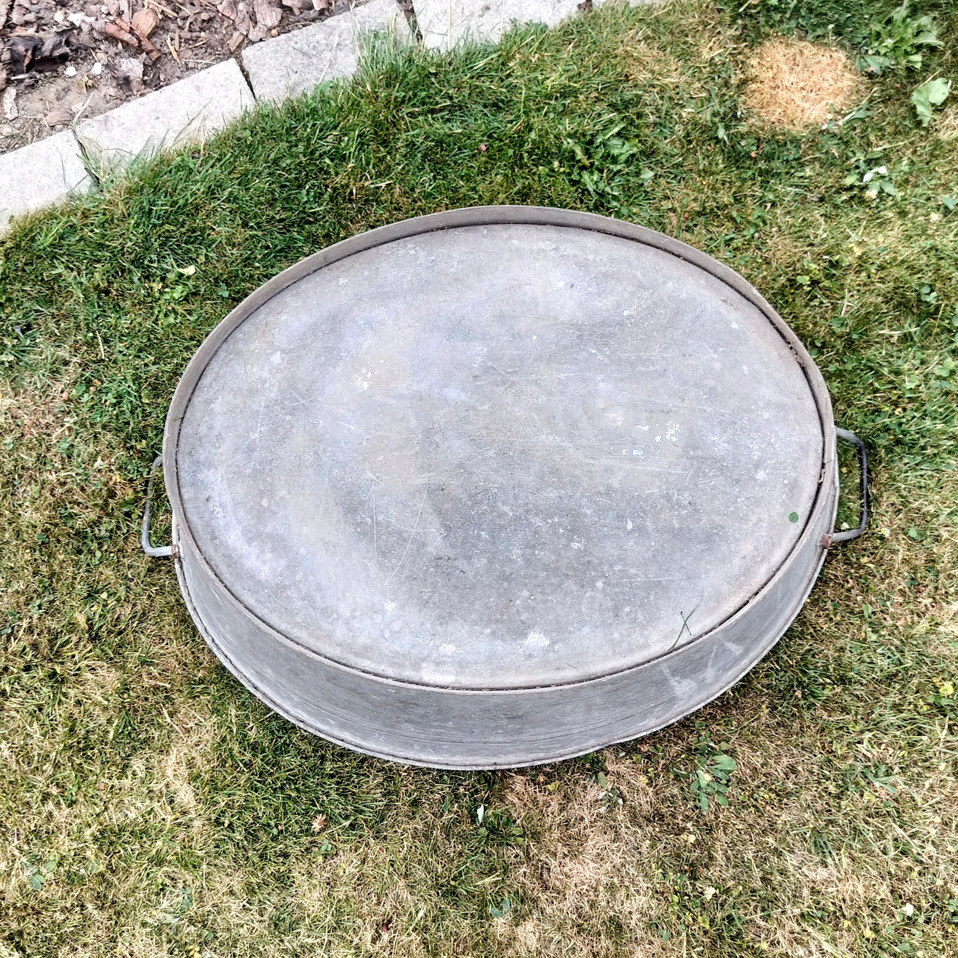Secondhand - Zink balje STOR L 70/78,5 x D 56,5 x H 29,5/33 cm
