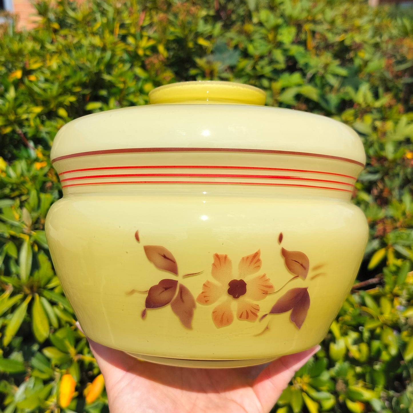 Secondhand - Gammel retro glas lampeskærm Ø 20,5 x H 17 cm