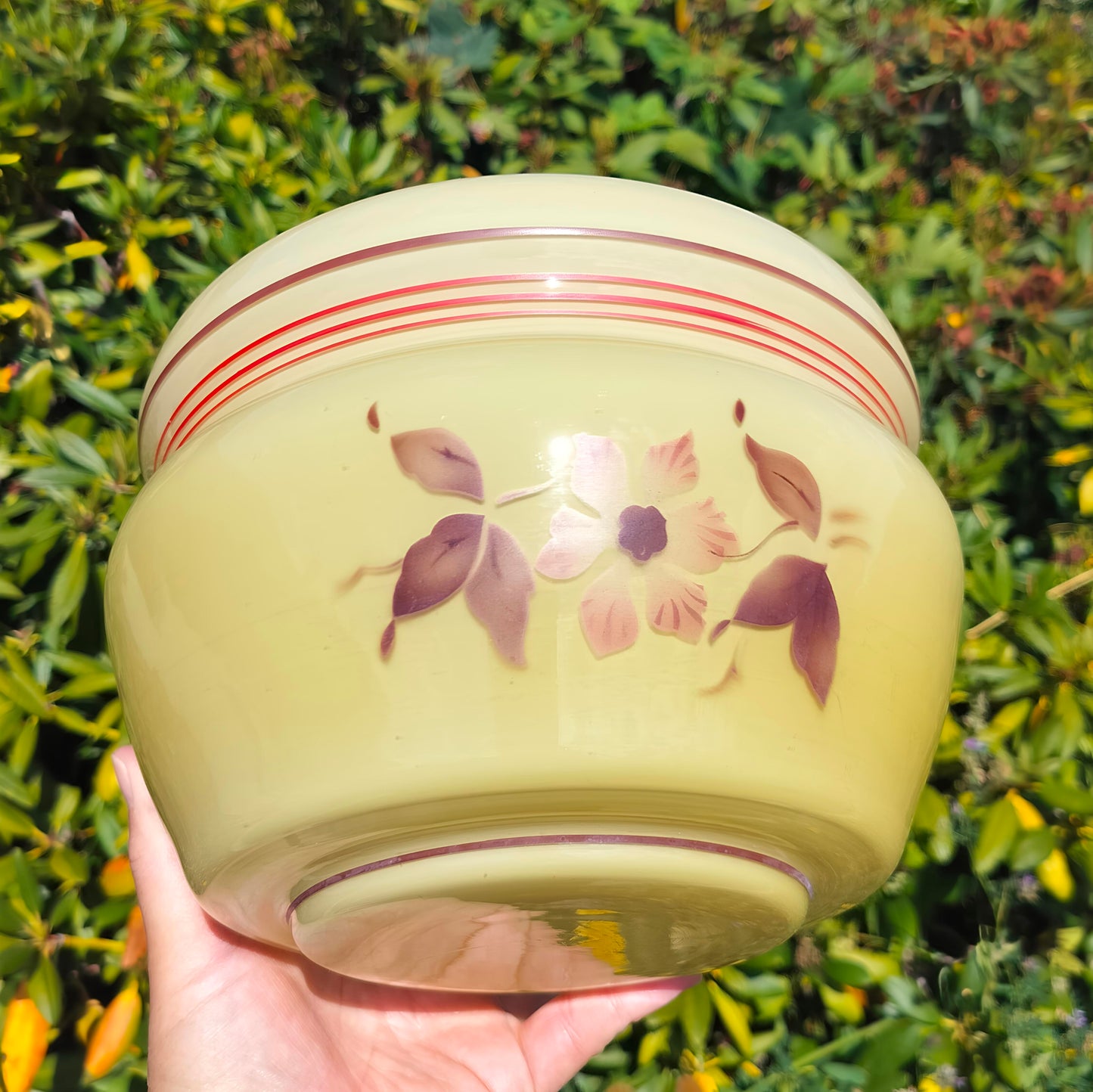 Secondhand - Gammel retro glas lampeskærm Ø 20,5 x H 17 cm