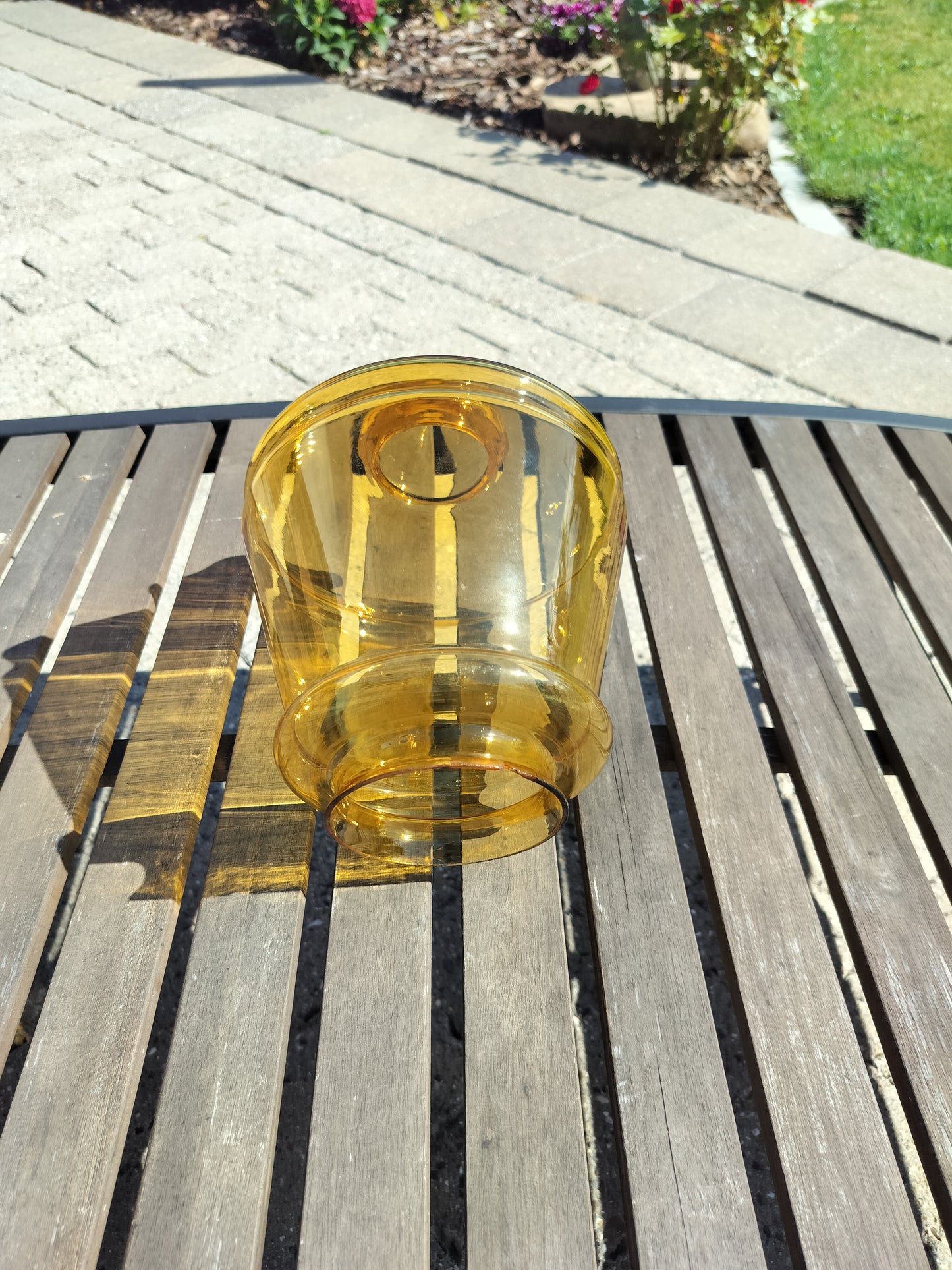 Secondhand - Lampeskærm ravfarvet glas