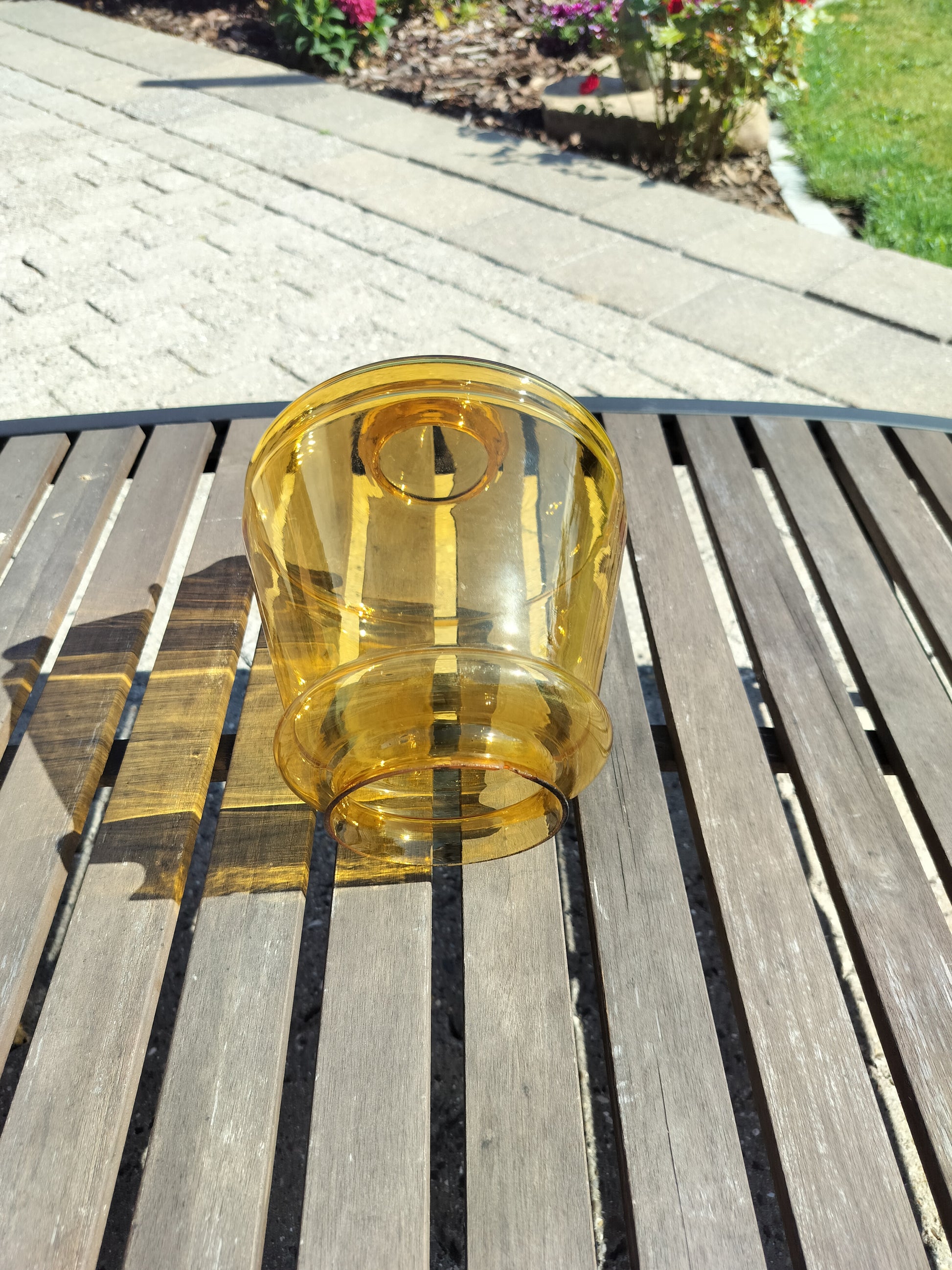 Secondhand - Lampeskærm ravfarvet glas