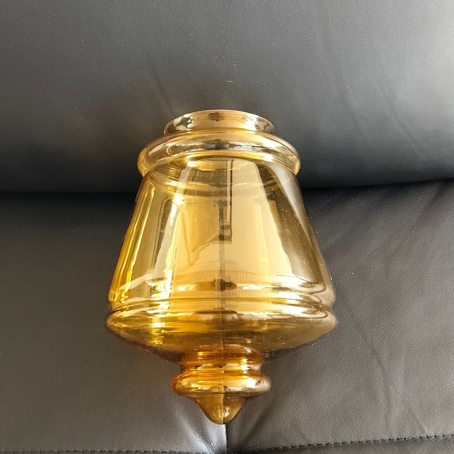 Secondhand - Lampeskærm ravfarvet glas