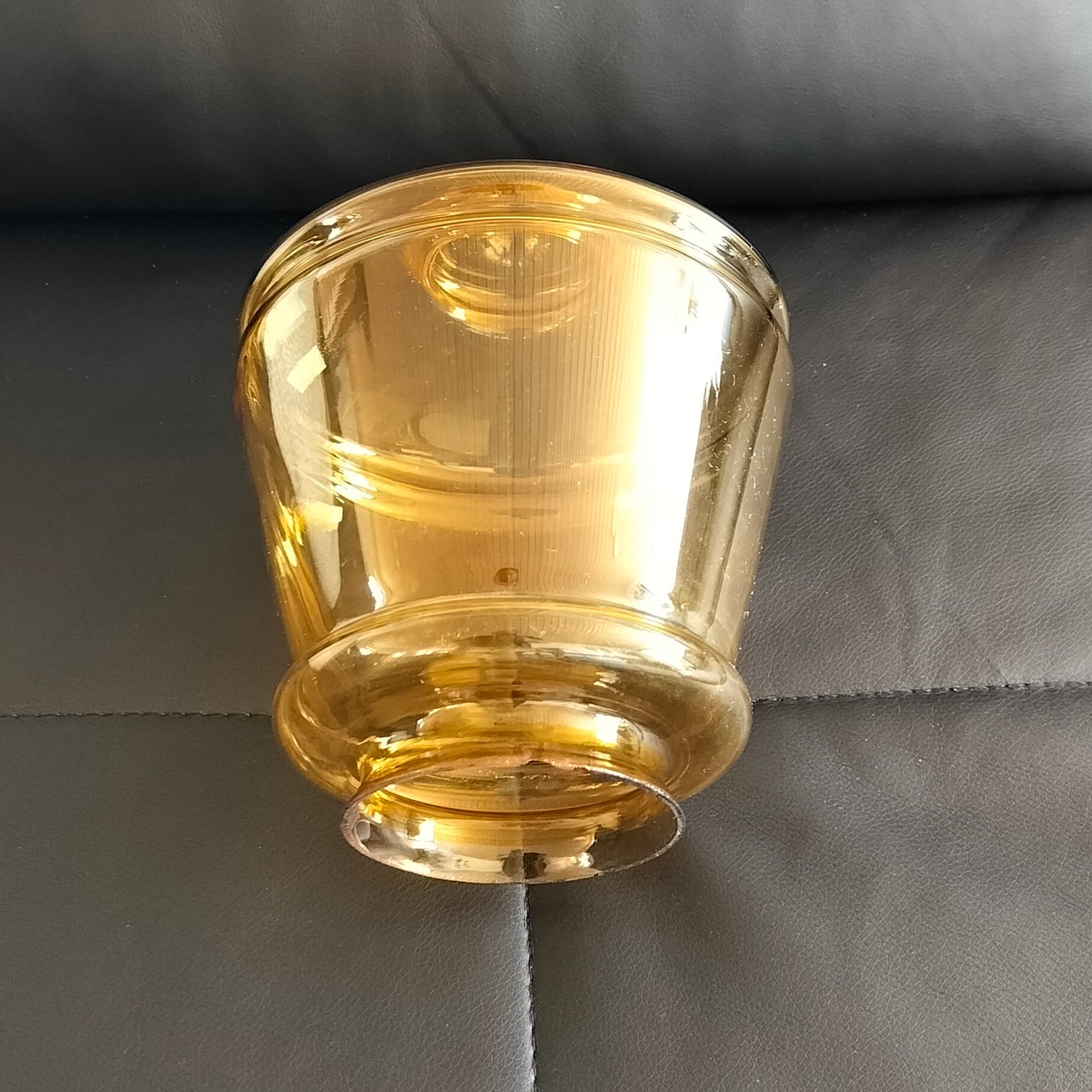 Secondhand - Lampeskærm ravfarvet glas