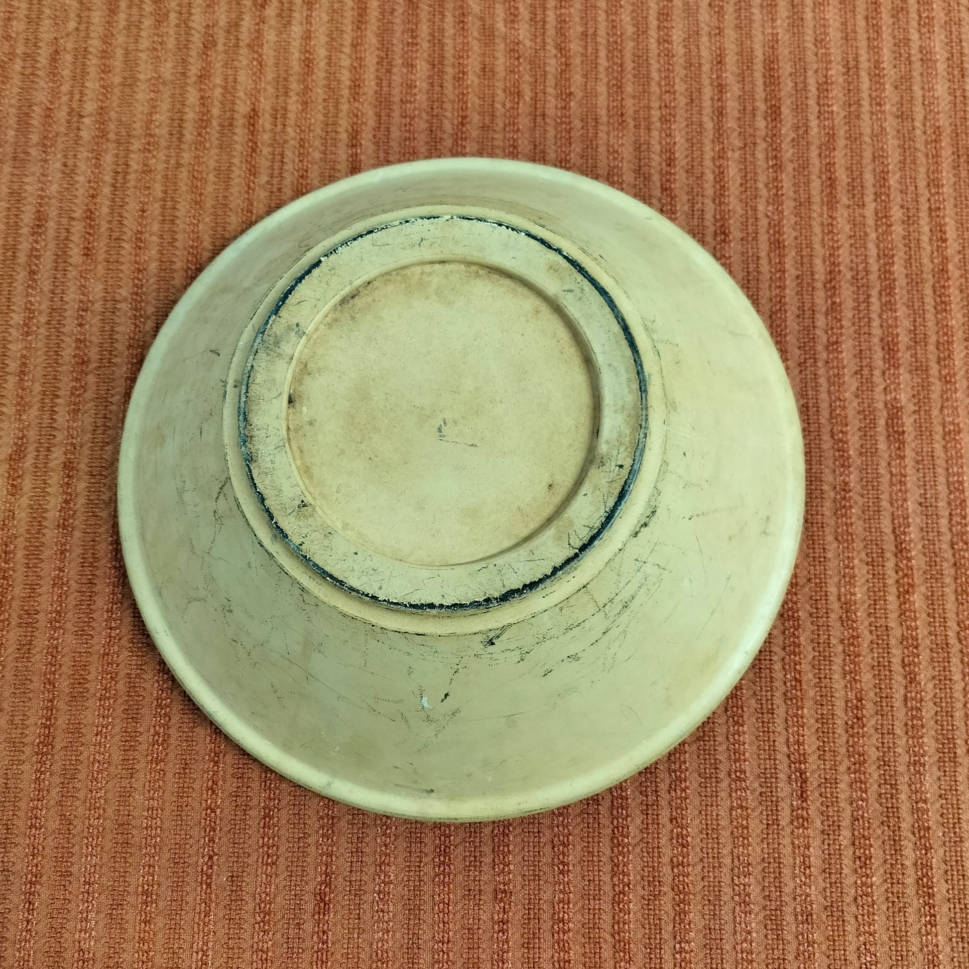 Secondhand - Lerfad hvid Ø 34,5 x H 13 cm