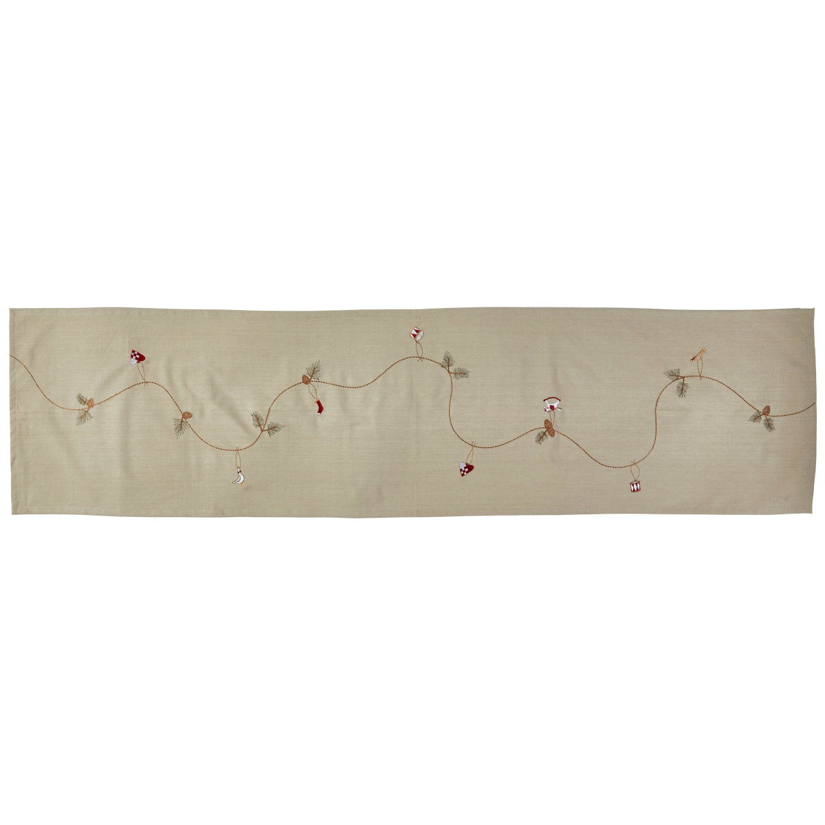 Bordløber broderet med julemotiver 40 x 160 cm