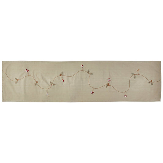 Bordløber broderet med julemotiver 40 x 160 cm