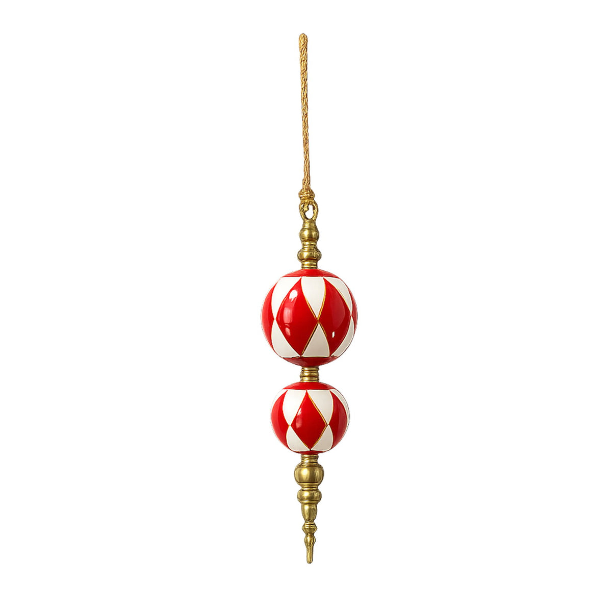 Ornament spir rød-hvid-guld Ø 16 x H 59 cm