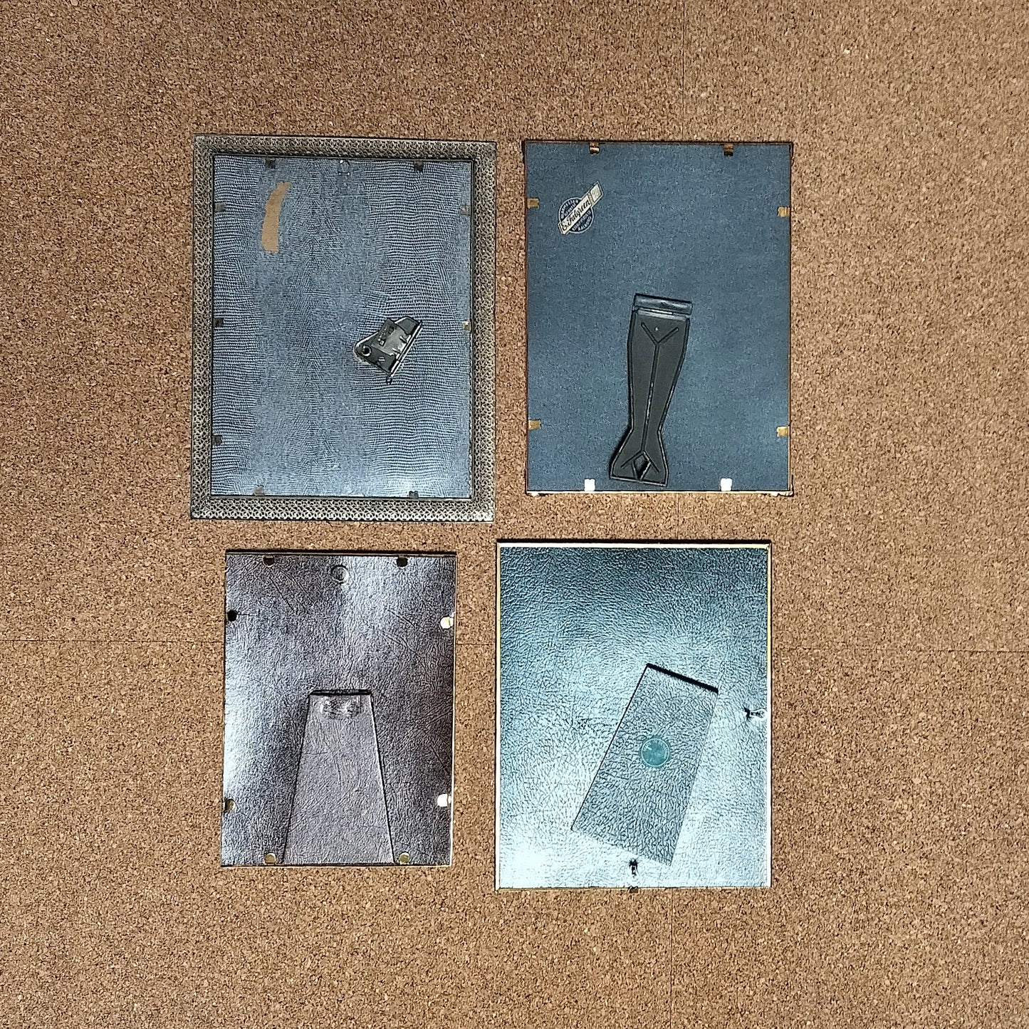 Secondhand - 4 stk. gamle retro billedrammer bagside